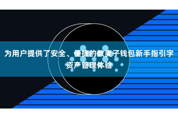为用户提供了安全、便捷的数麦子钱包新手指引字资产管理体验